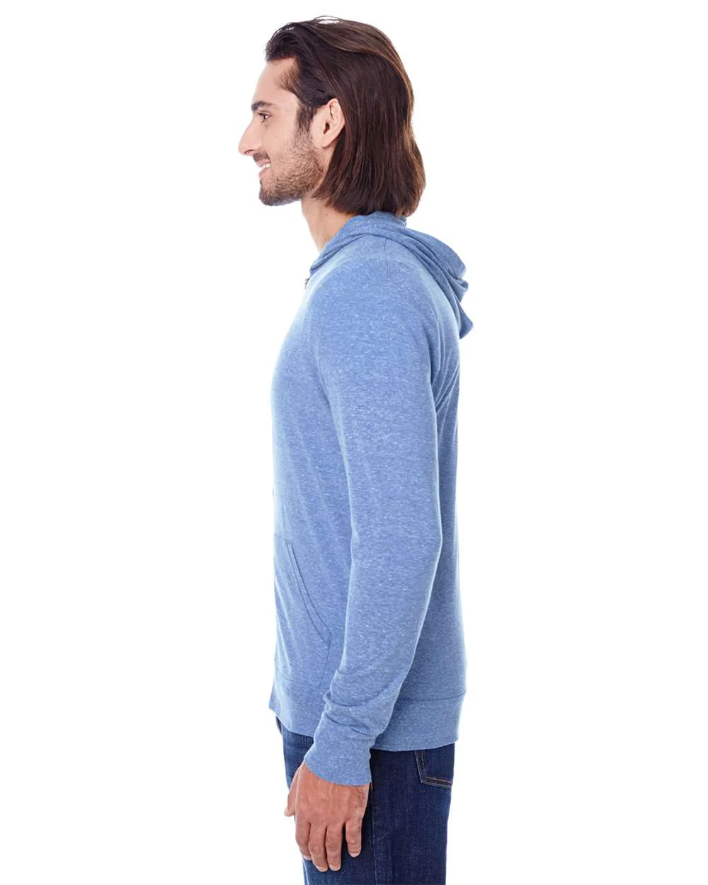 Threadfast Apparel-302Z-Triblend Full-Zip Light Hooded Sweatshirt - Image 11