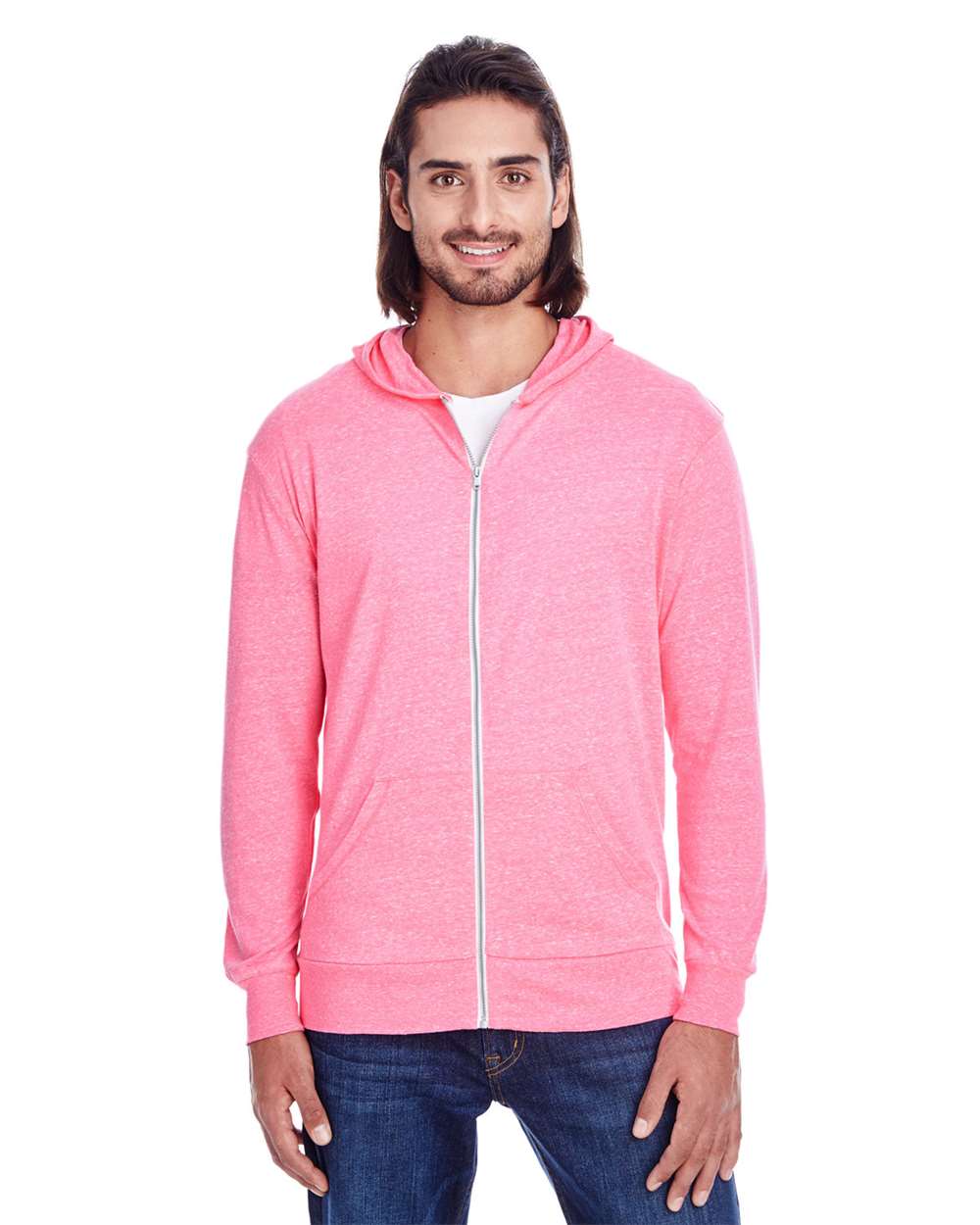 Threadfast Apparel-302Z-Triblend Full-Zip Light Hooded Sweatshirt - Image 12