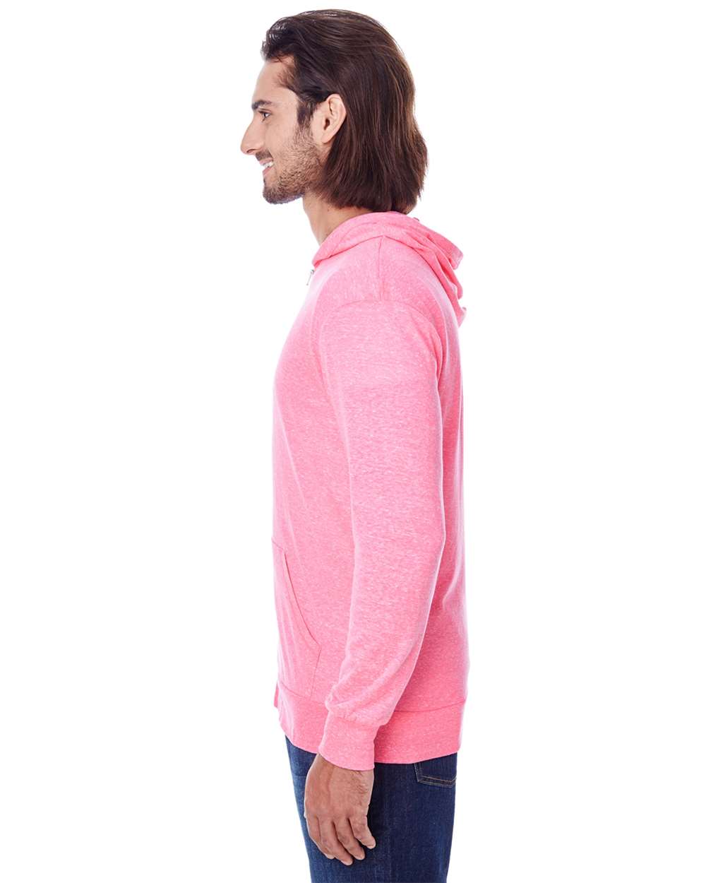 Threadfast Apparel-302Z-Triblend Full-Zip Light Hooded Sweatshirt - Image 13
