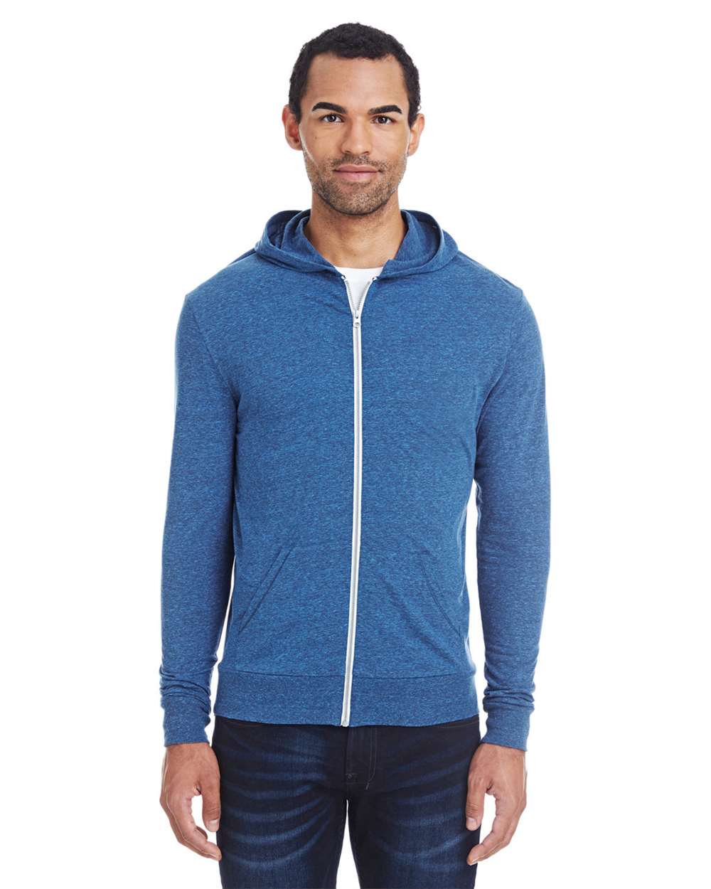 Threadfast Apparel-302Z-Triblend Full-Zip Light Hooded Sweatshirt - Image 15