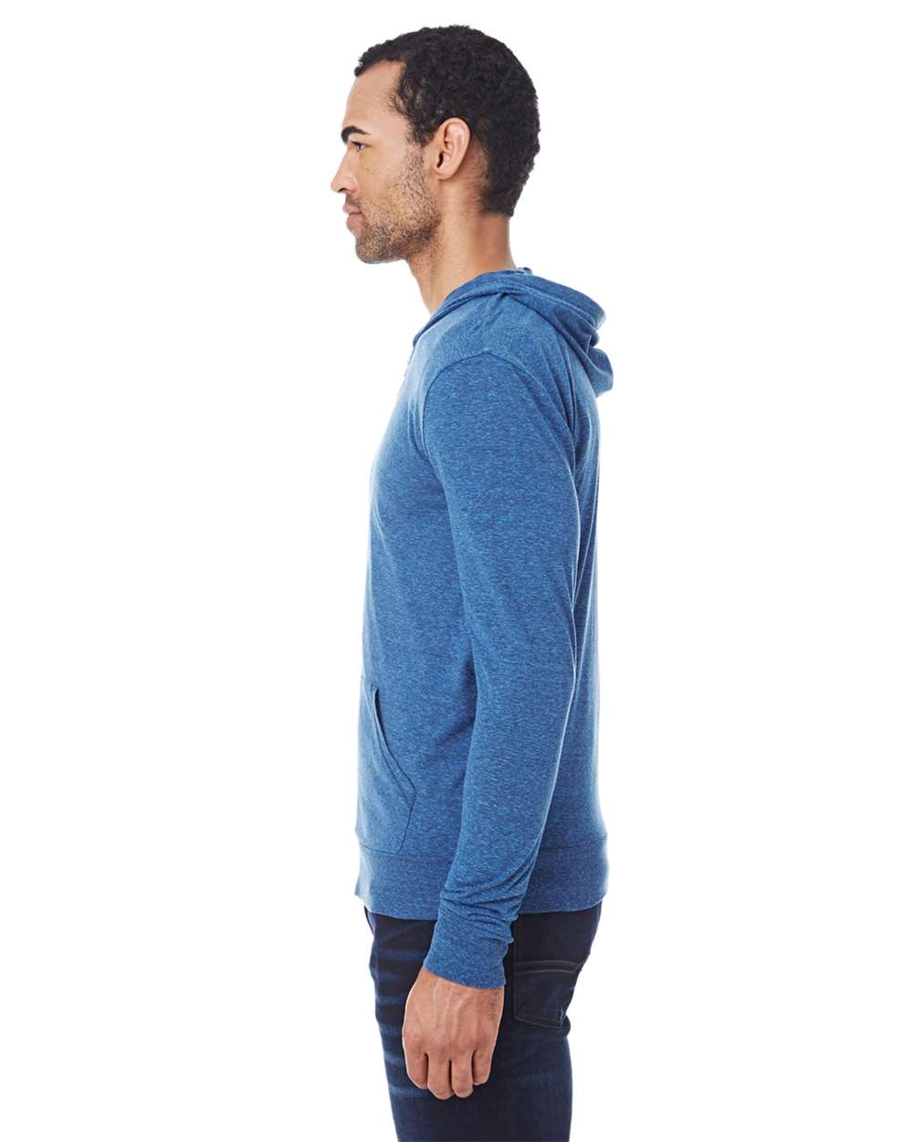 Threadfast Apparel-302Z-Triblend Full-Zip Light Hooded Sweatshirt - Image 16