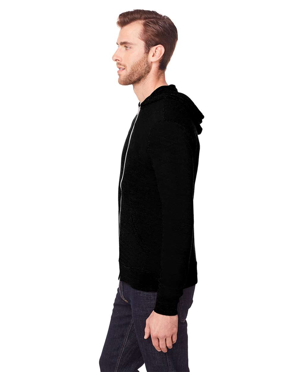 Threadfast Apparel-302Z-Triblend Full-Zip Light Hooded Sweatshirt - Image 19