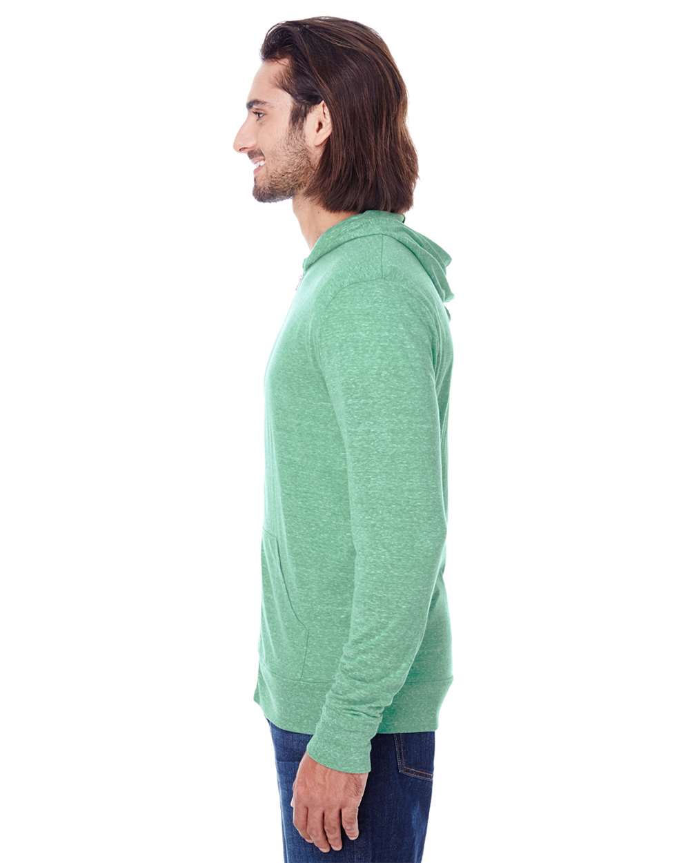 Threadfast Apparel-302Z-Triblend Full-Zip Light Hooded Sweatshirt - Image 7