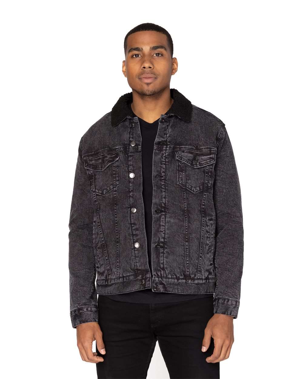 Threadfast Apparel-372J-Sherpa-Lined Denim Jacket - Image 3