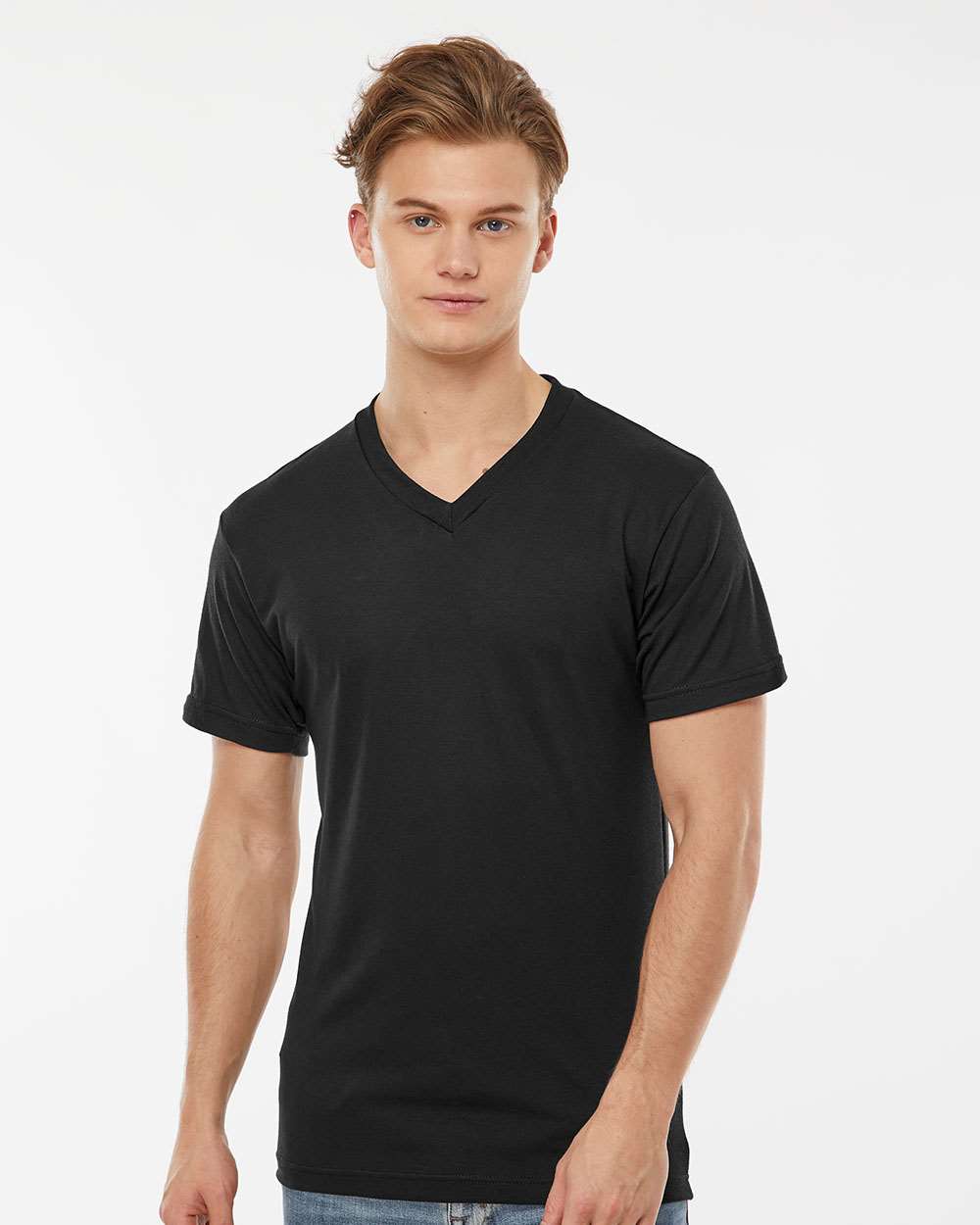 Tultex-207-Poly-Rich V-Neck T-Shirt - Image 4