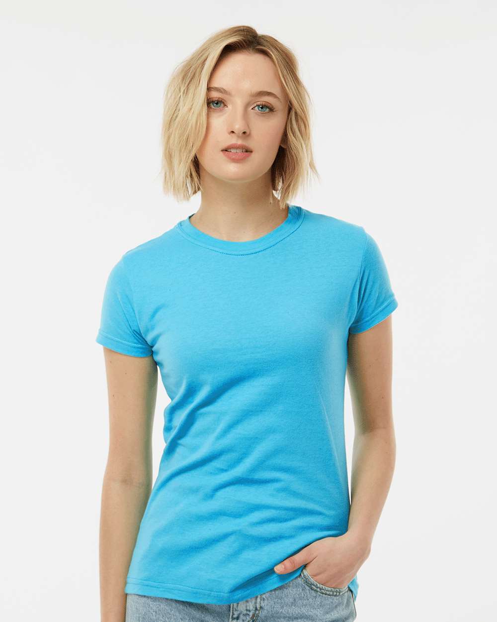 Tultex-213-Women's Fine Jersey Slim Fit T-Shirt - Image 4