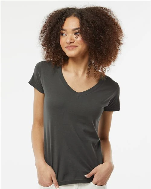 Tultex-214-Women's Fine Jersey V-Neck T-Shirt - Image 33