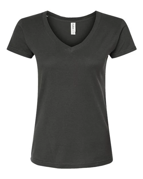 Tultex-214-Women's Fine Jersey V-Neck T-Shirt - Image 34