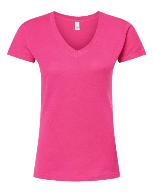 Tultex-214-Women's Fine Jersey V-Neck T-Shirt - Image 35