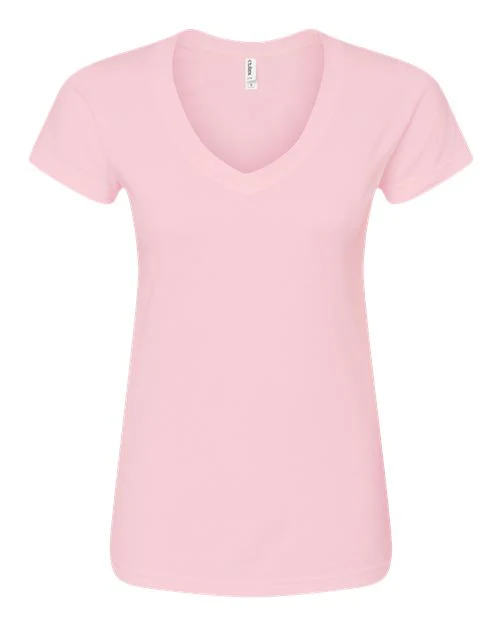 Tultex-214-Women's Fine Jersey V-Neck T-Shirt - Image 39