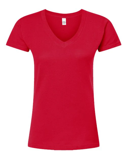 Tultex-214-Women's Fine Jersey V-Neck T-Shirt - Image 41