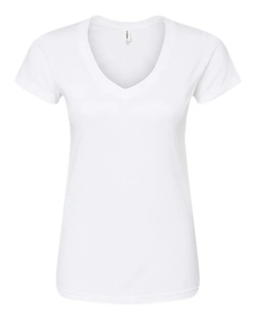 Tultex-214-Women's Fine Jersey V-Neck T-Shirt - Image 42
