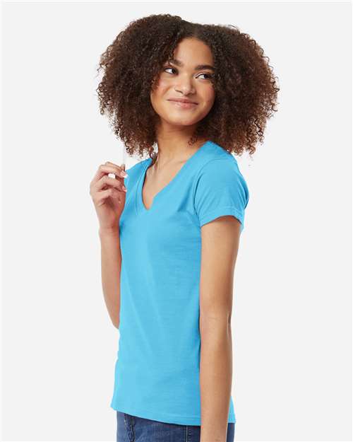 Tultex-214-Women's Fine Jersey V-Neck T-Shirt - Image 44