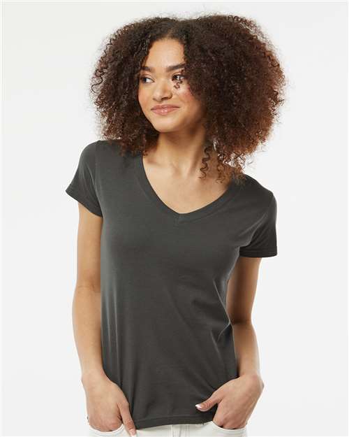 Tultex-214-Women's Fine Jersey V-Neck T-Shirt - Image 46
