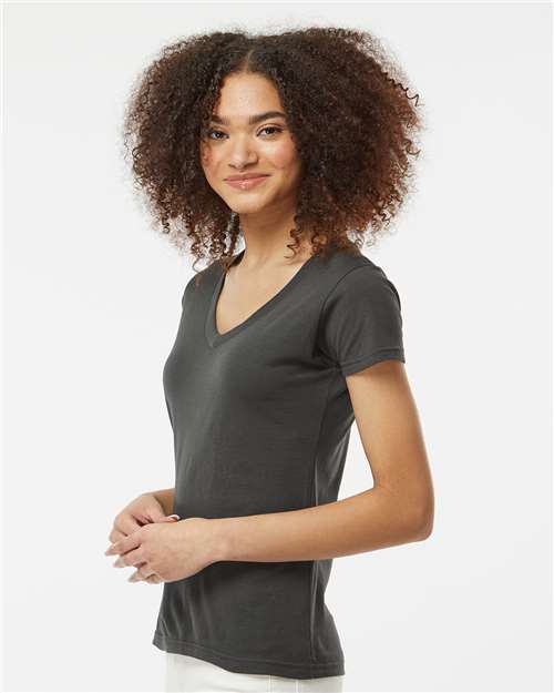 Tultex-214-Women's Fine Jersey V-Neck T-Shirt - Image 47