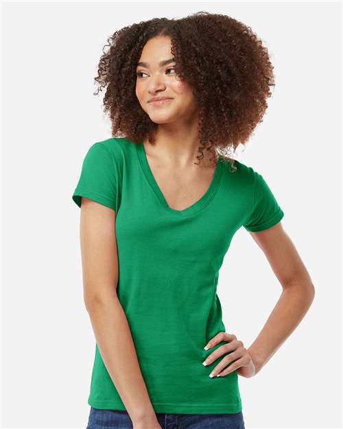 Tultex-214-Women's Fine Jersey V-Neck T-Shirt - Image 52