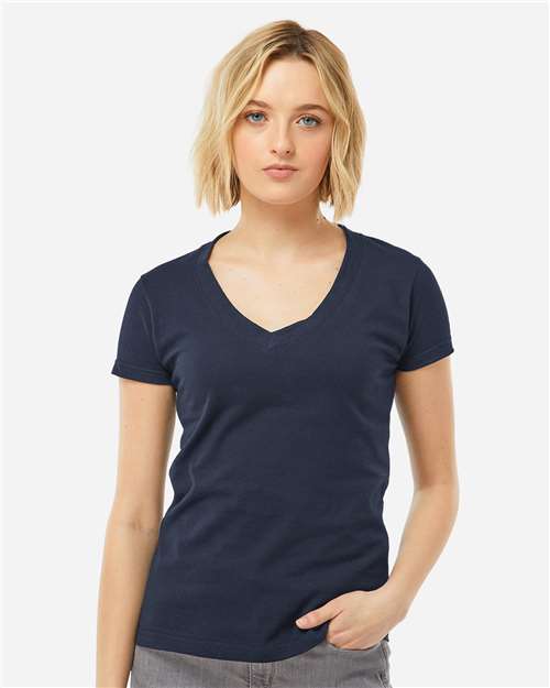 Tultex-214-Women's Fine Jersey V-Neck T-Shirt - Image 58