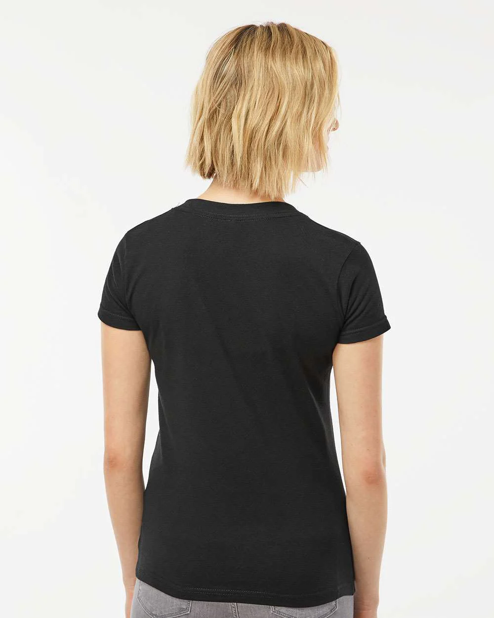 Tultex-214-Women's Fine Jersey V-Neck T-Shirt - Image 6