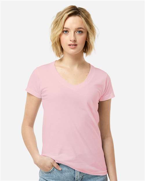 Tultex-214-Women's Fine Jersey V-Neck T-Shirt - Image 61