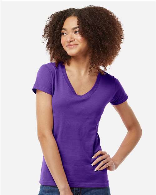 Tultex-214-Women's Fine Jersey V-Neck T-Shirt - Image 64