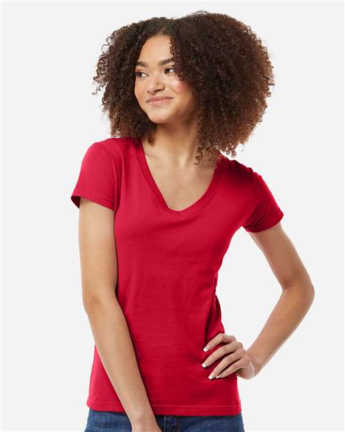 Tultex-214-Women's Fine Jersey V-Neck T-Shirt - Image 67