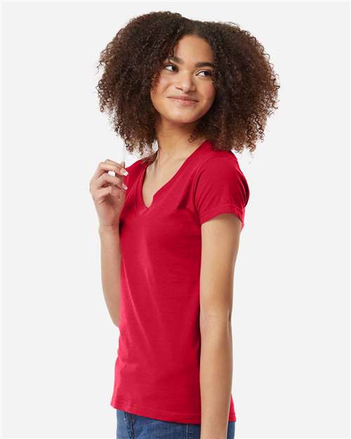 Tultex-214-Women's Fine Jersey V-Neck T-Shirt - Image 68