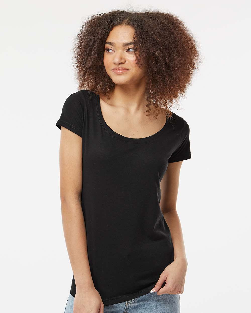 Tultex-243-Women's Poly-Rich Scoop Neck T-Shirt - Image 4
