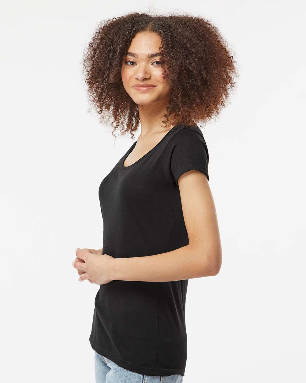 Tultex-243-Women's Poly-Rich Scoop Neck T-Shirt - Image 5