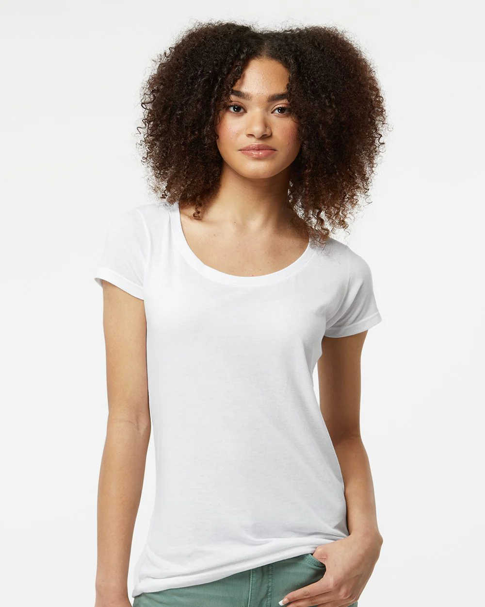 Tultex-243-Women's Poly-Rich Scoop Neck T-Shirt - Image 7