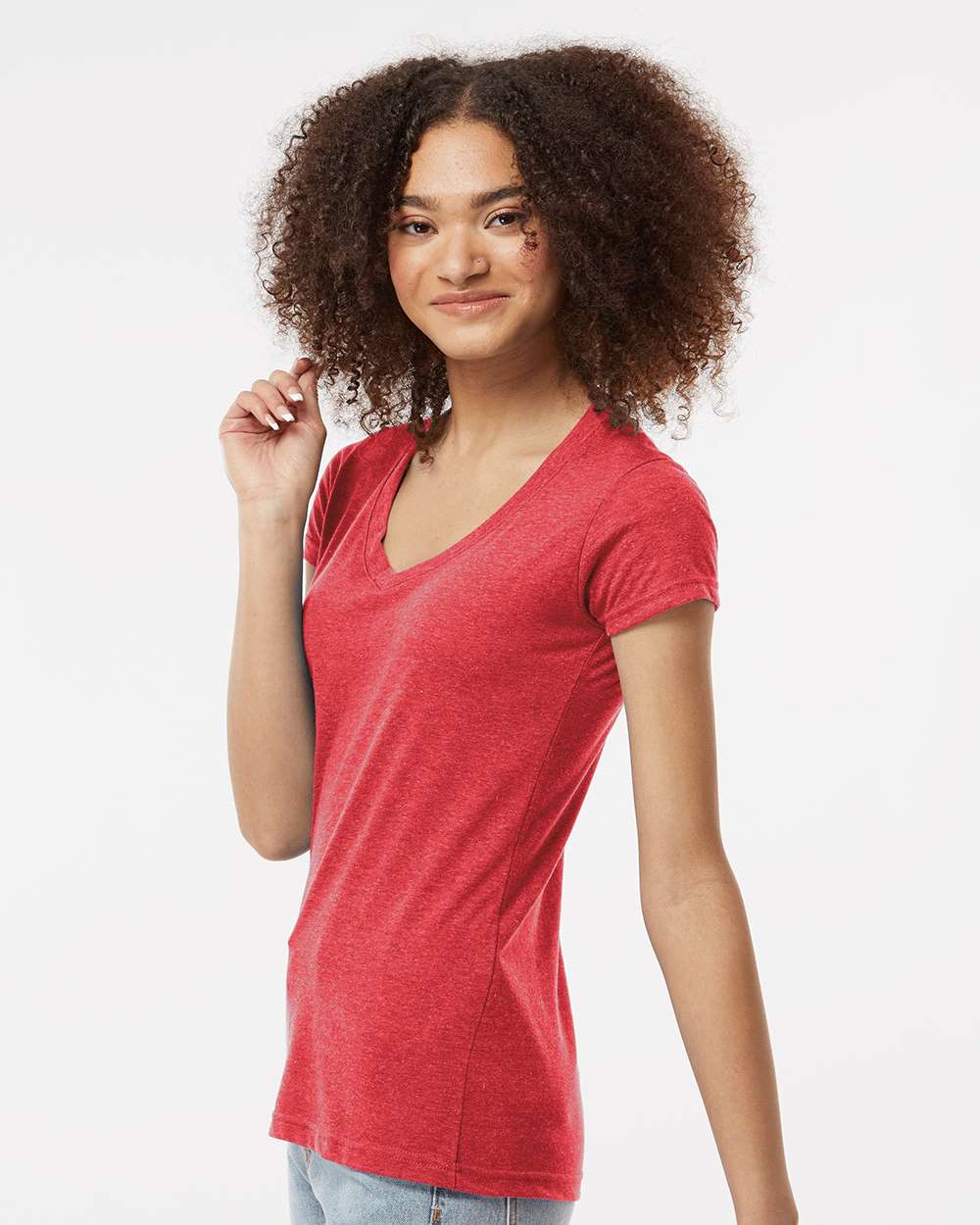 Tultex-244-Women's Poly-Rich V-Neck T-Shirt - Image 24
