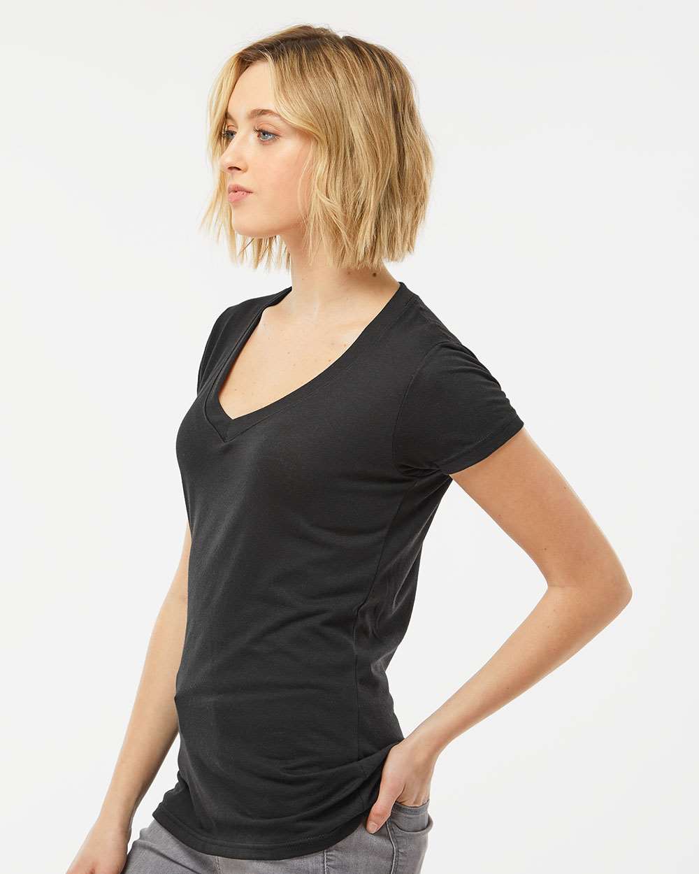 Tultex-244-Women's Poly-Rich V-Neck T-Shirt - Image 5