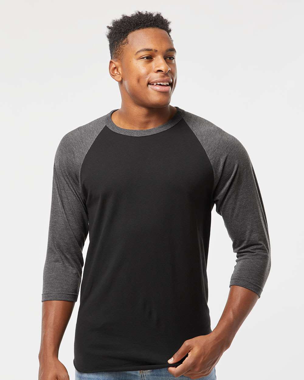 Tultex-245-Fine Jersey Raglan T-Shirt - Image 4