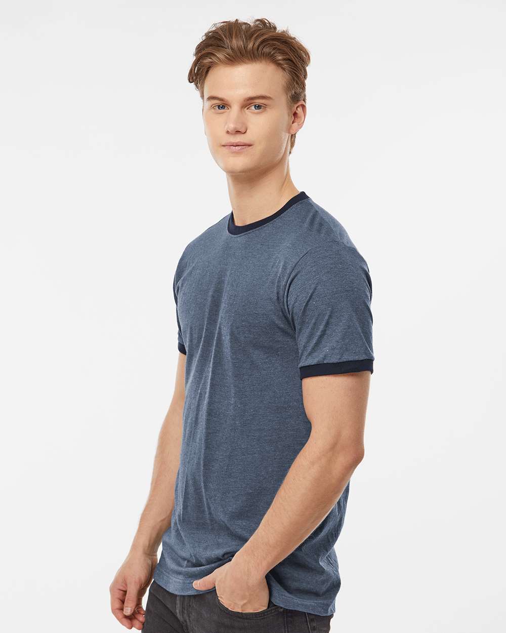 Tultex-246-Fine Jersey Ringer T-Shirt - Image 12