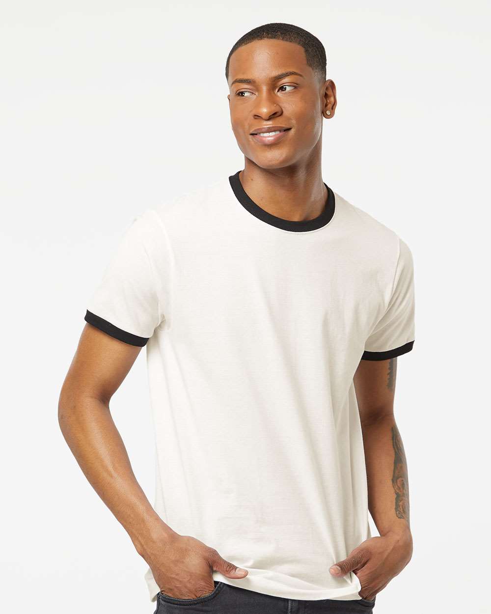 Tultex-246-Fine Jersey Ringer T-Shirt - Image 35