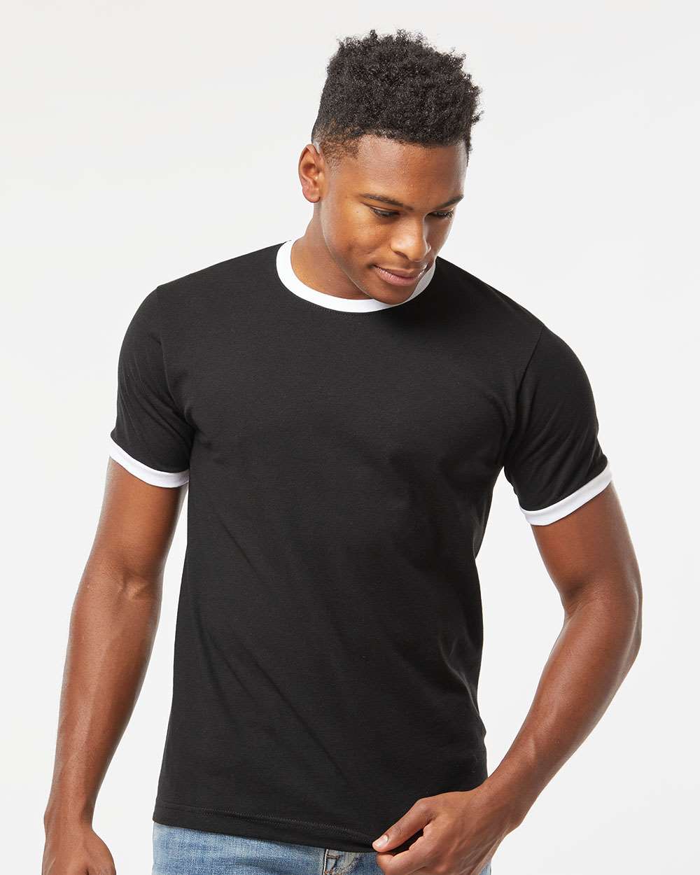 Tultex-246-Fine Jersey Ringer T-Shirt - Image 4