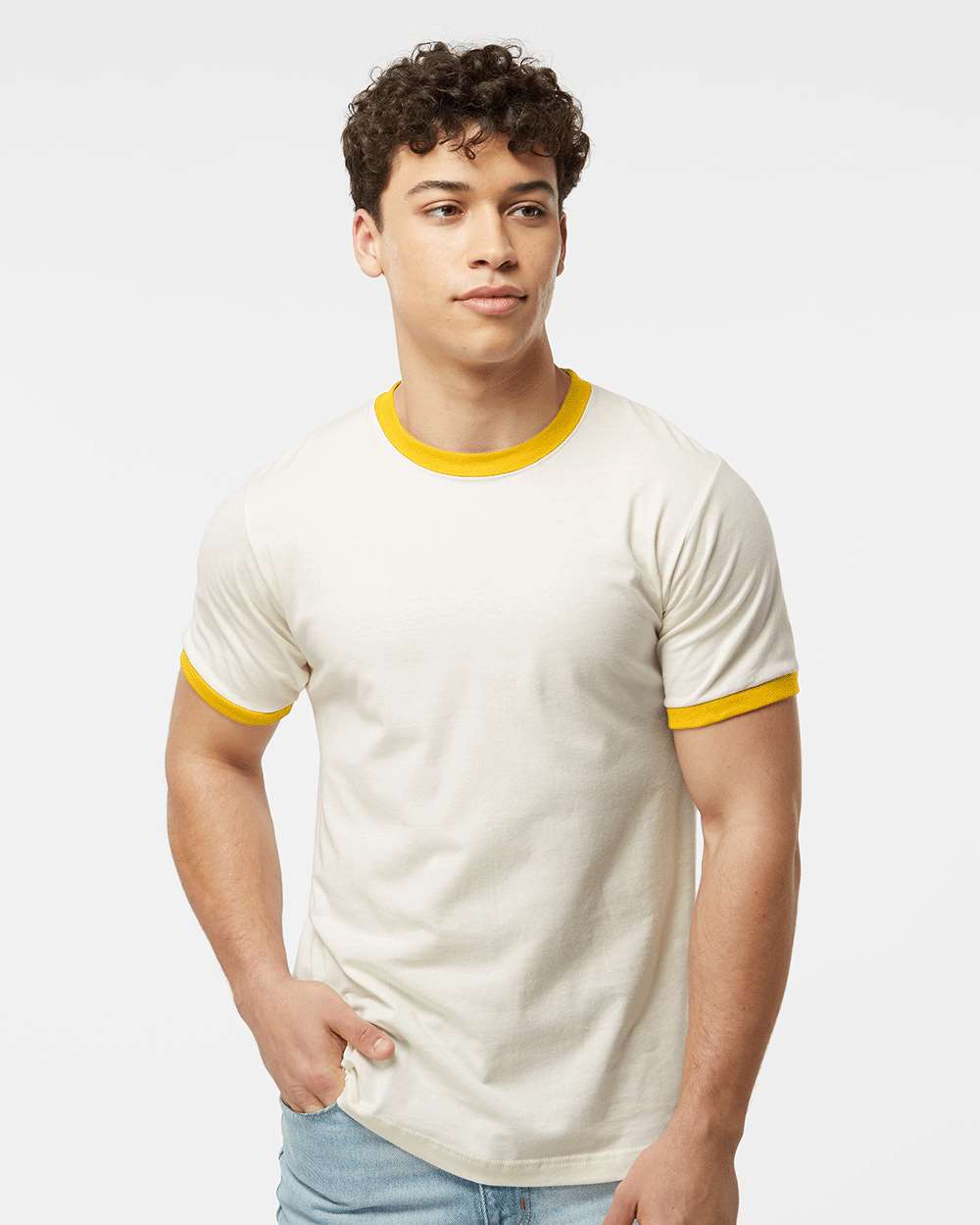 Tultex-246-Fine Jersey Ringer T-Shirt - Image 47