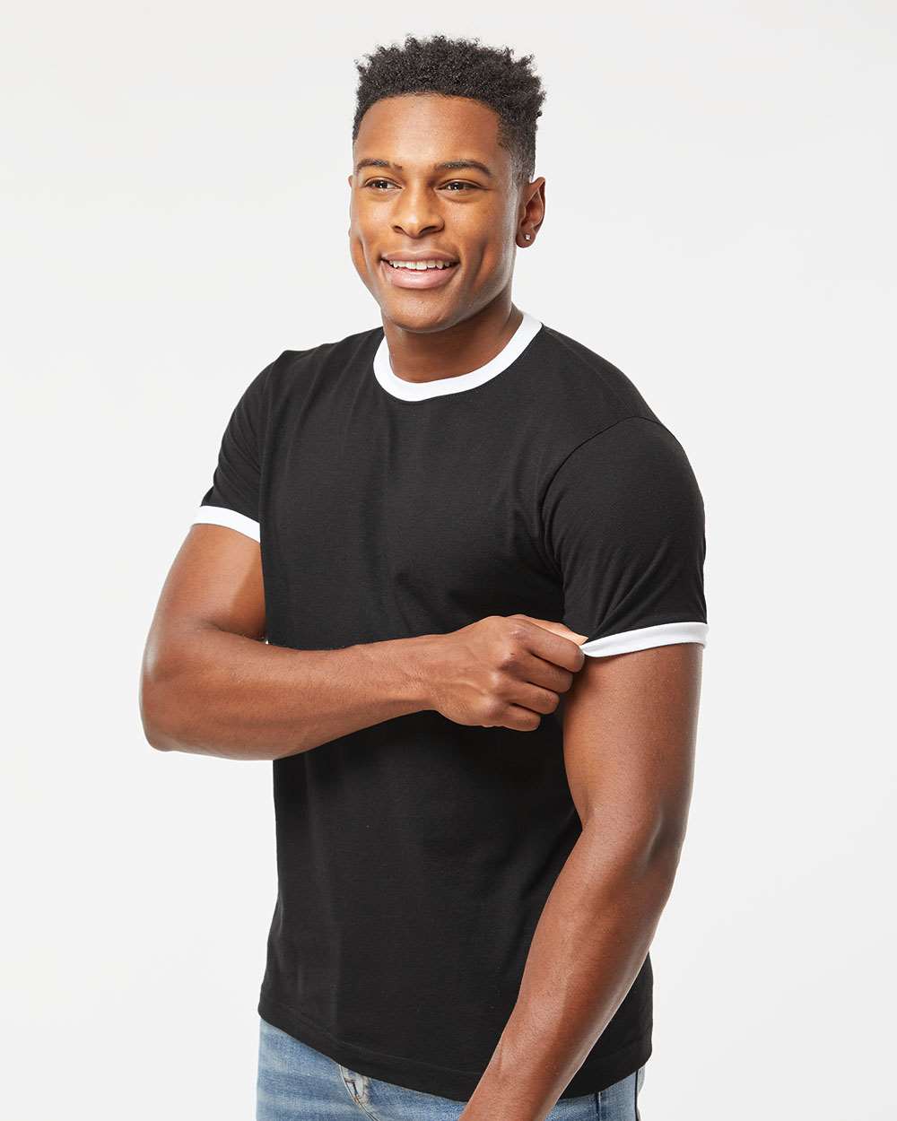 Tultex-246-Fine Jersey Ringer T-Shirt - Image 5