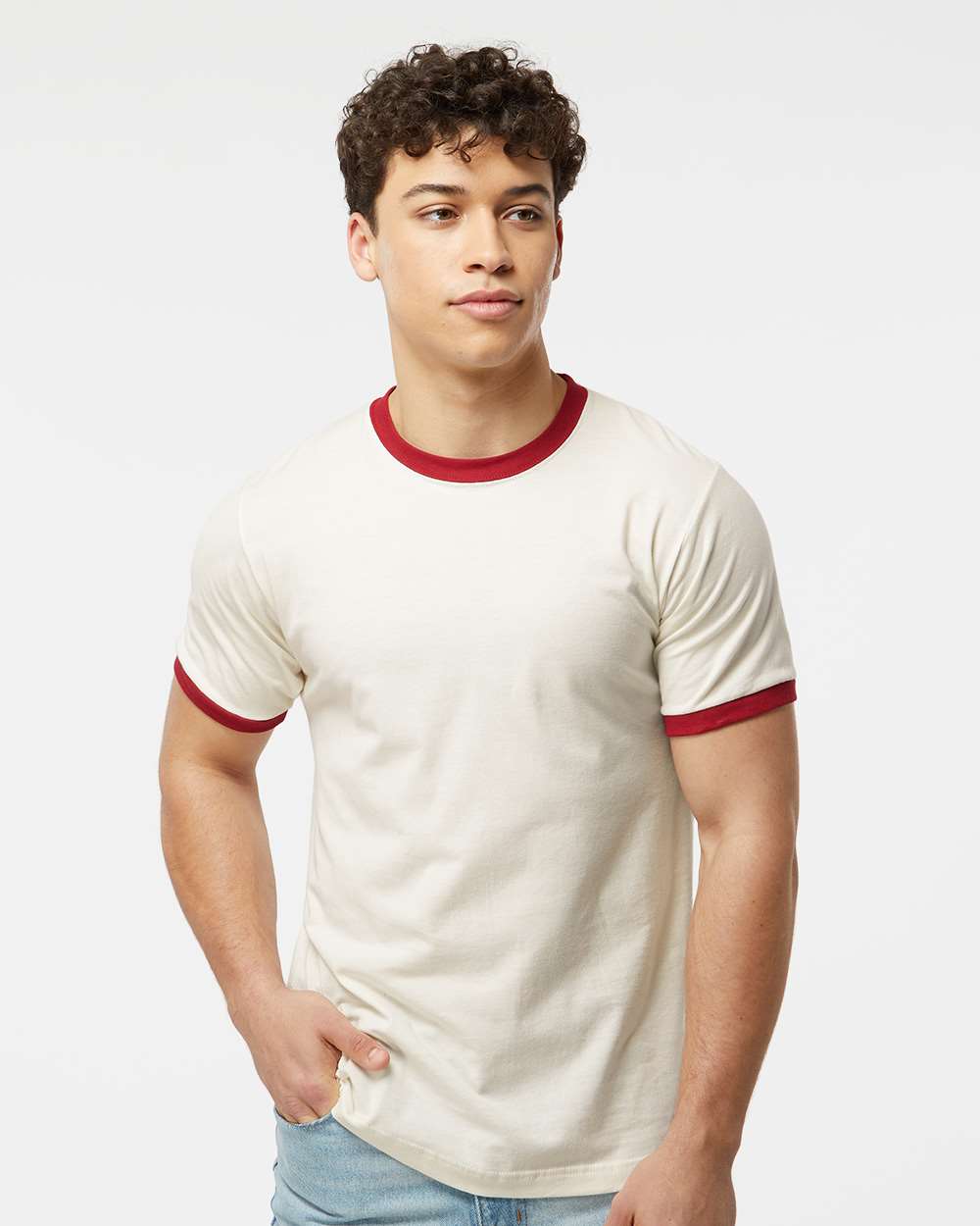 Tultex-246-Fine Jersey Ringer T-Shirt - Image 53
