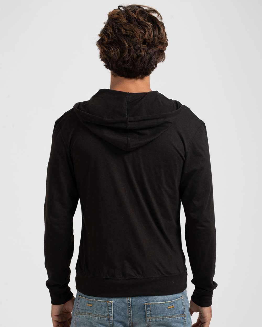 Tultex-260-Beach Full-Zip Hooded Long Sleeve T-Shirt - Image 5