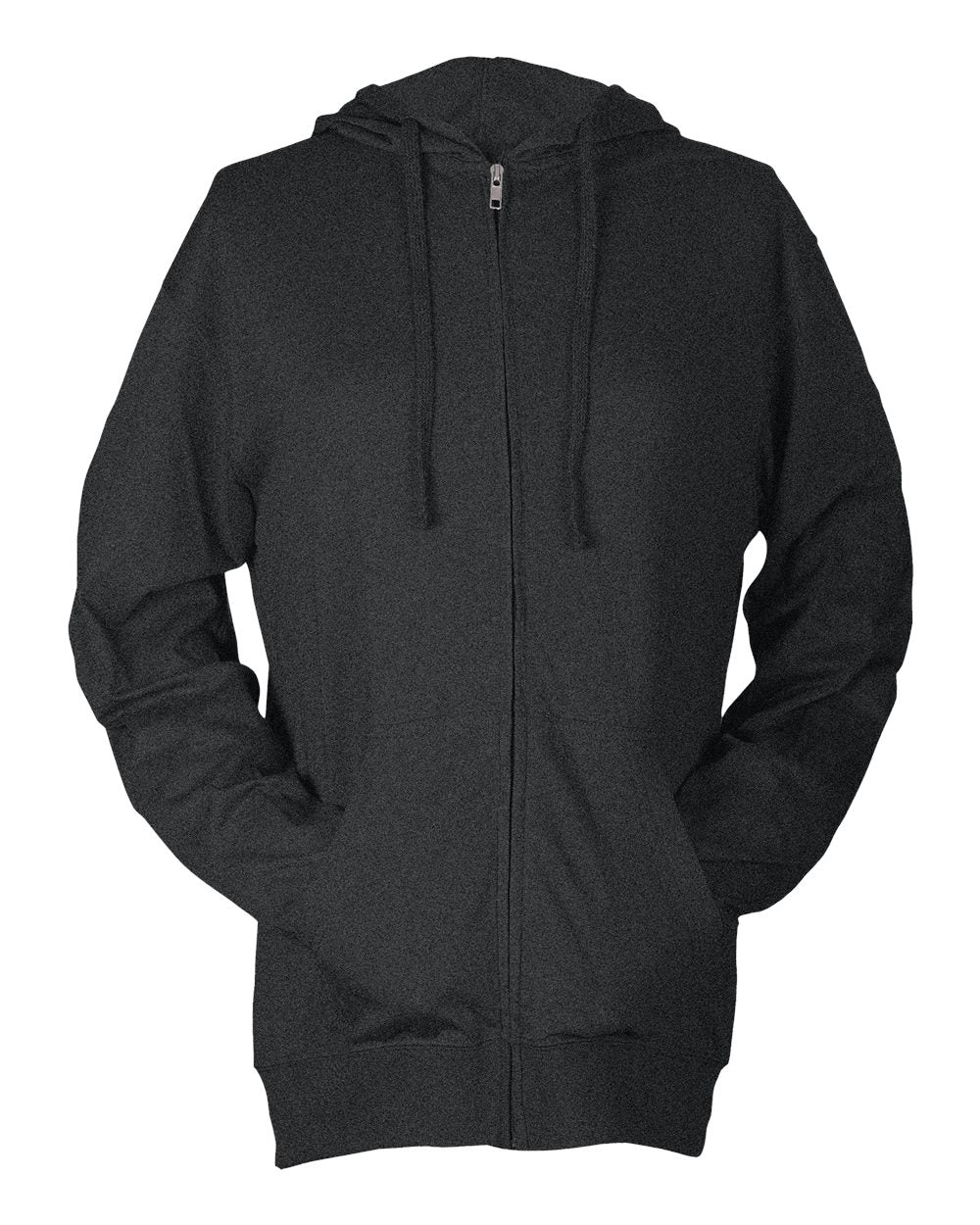 Tultex-260-Beach Full-Zip Hooded Long Sleeve T-Shirt - Image 6