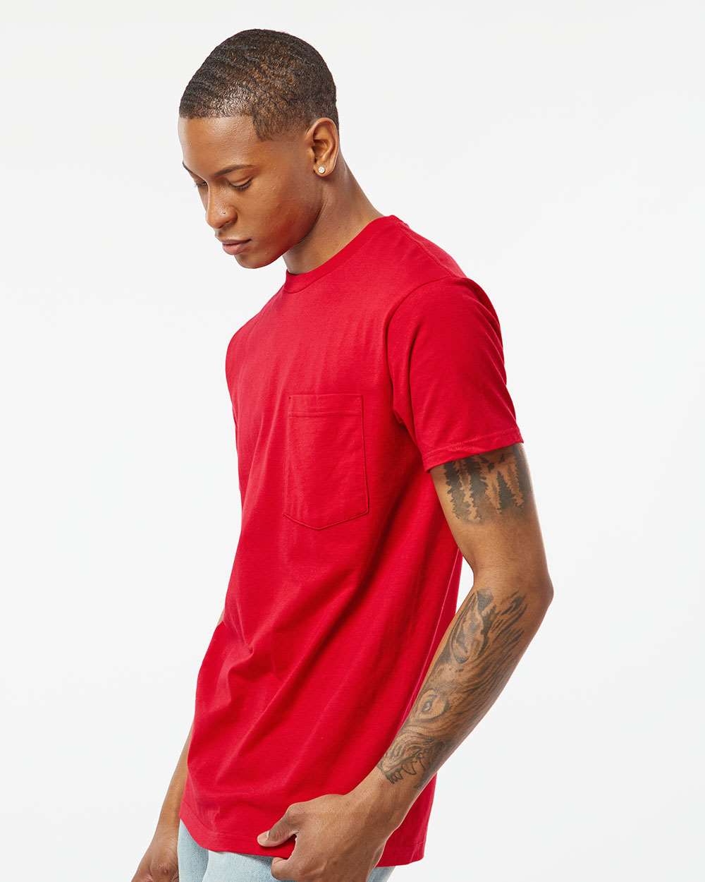 Tultex-293-Heavyweight Jersey Pocket T-Shirt - Image 24