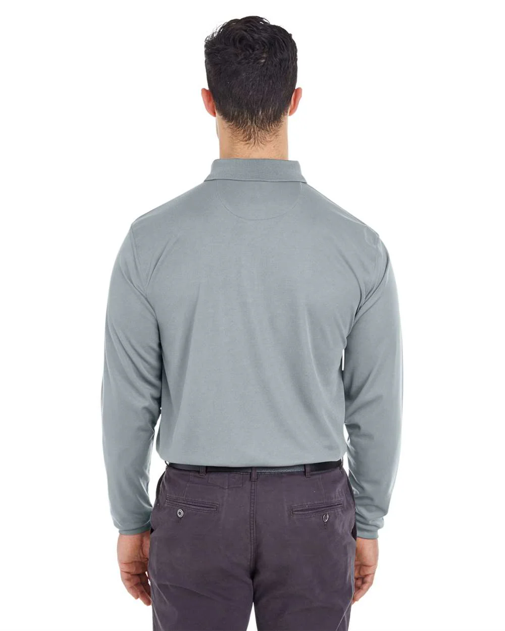 UltraClub-8210LS-Men's Cool & Dry Long Sleeve Mesh Piqué Polo - Image 10