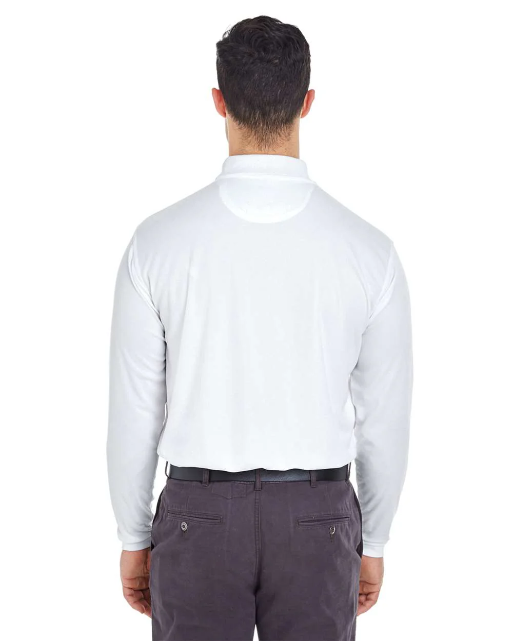 UltraClub-8210LS-Men's Cool & Dry Long Sleeve Mesh Piqué Polo - Image 12