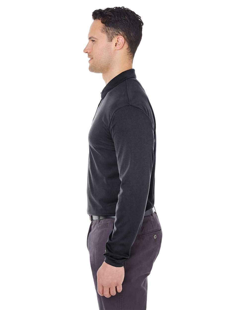 UltraClub-8210LS-Men's Cool & Dry Long Sleeve Mesh Piqué Polo - Image 14