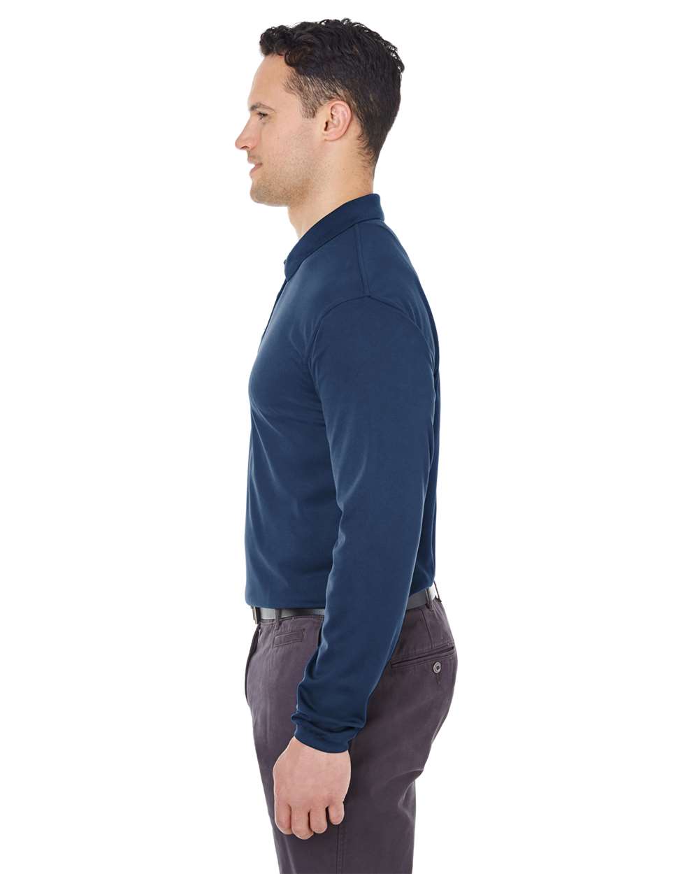 UltraClub-8210LS-Men's Cool & Dry Long Sleeve Mesh Piqué Polo - Image 18