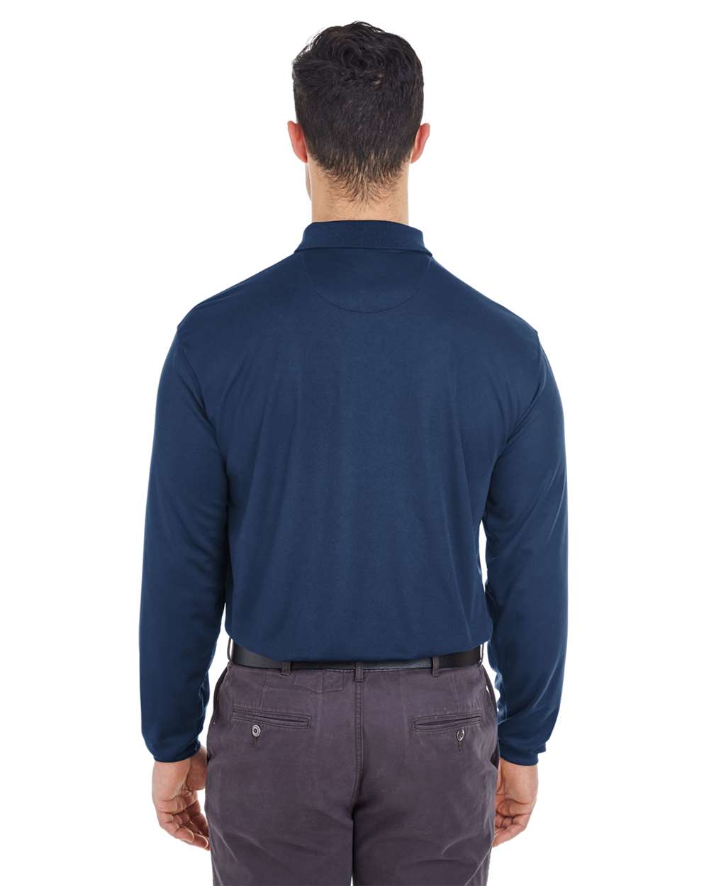 UltraClub-8210LS-Men's Cool & Dry Long Sleeve Mesh Piqué Polo - Image 7