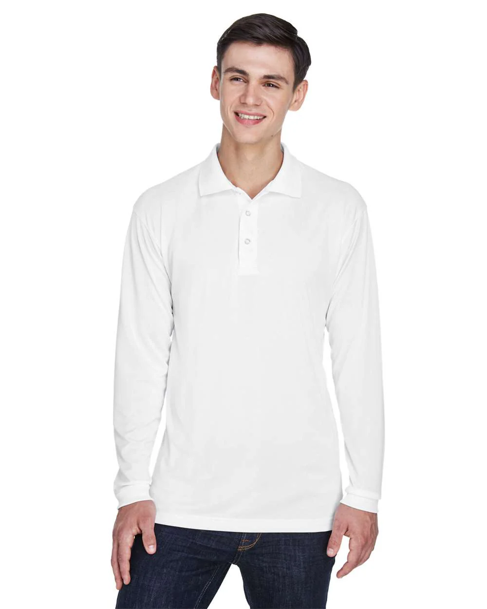 UltraClub-8405LS-Men's Cool & Dry Sport Long Sleeve Polo - Image 13