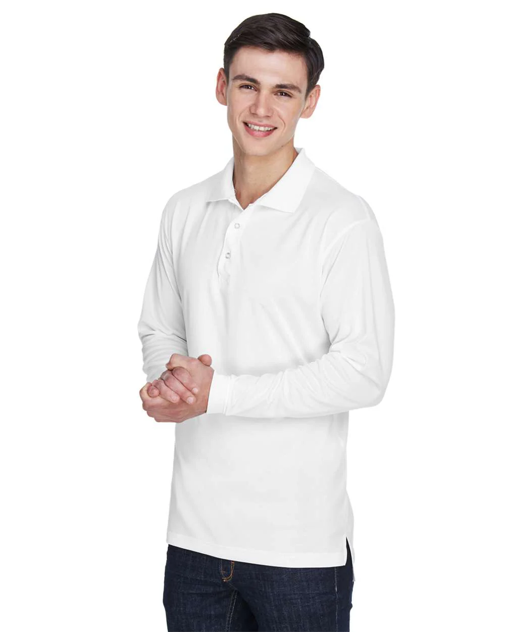 UltraClub-8405LS-Men's Cool & Dry Sport Long Sleeve Polo - Image 14
