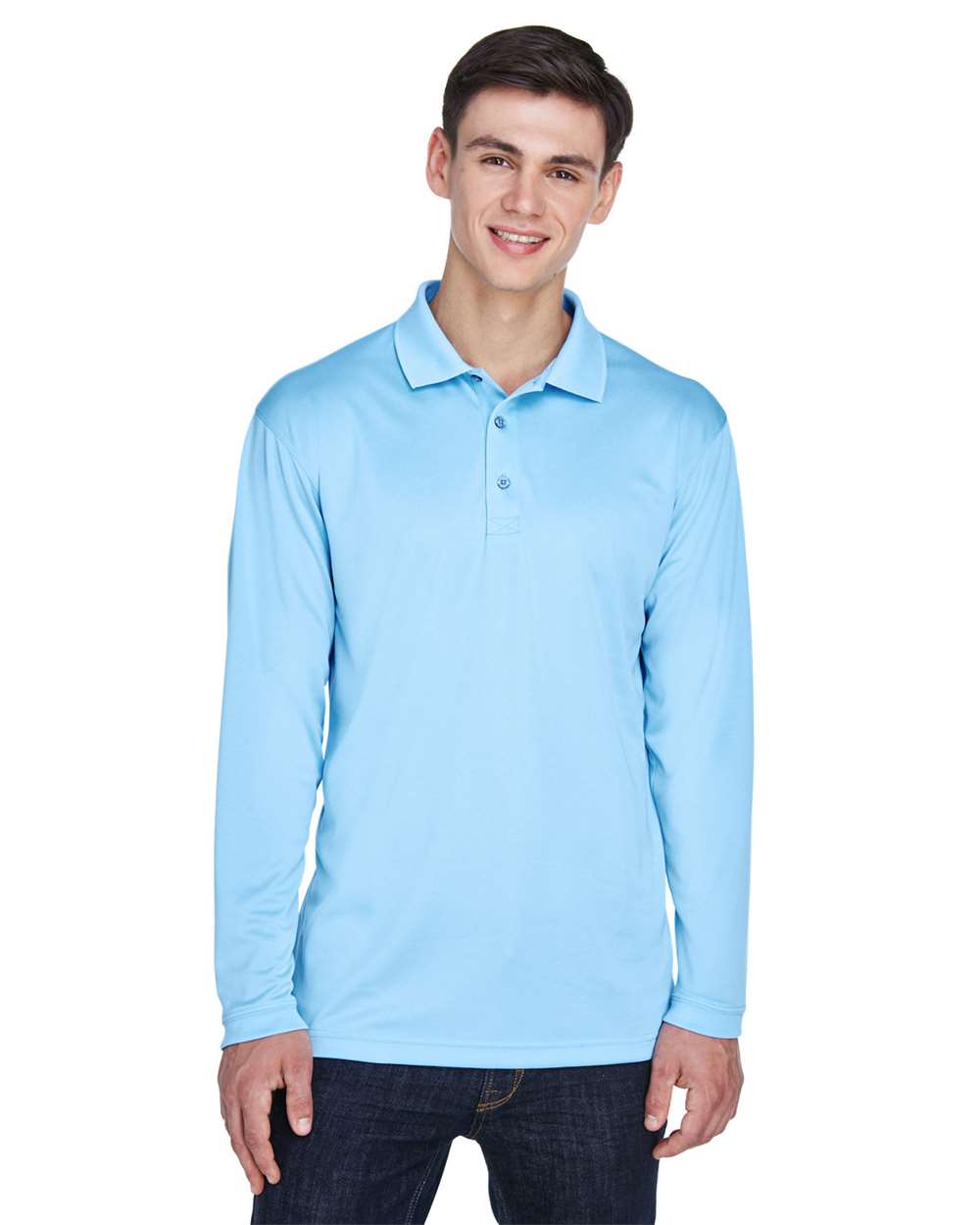 UltraClub-8405LS-Men's Cool & Dry Sport Long Sleeve Polo - Image 16