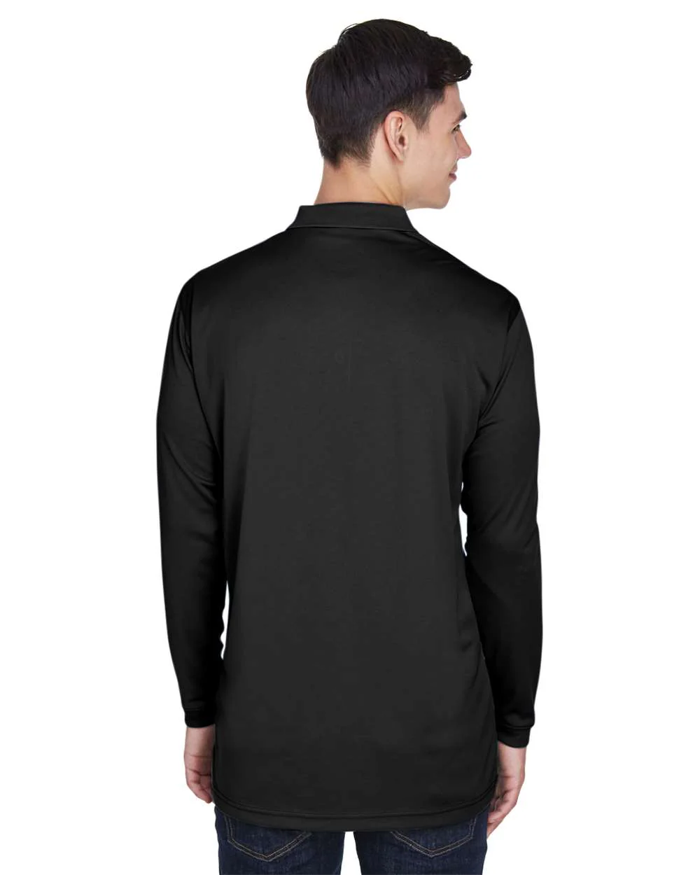 UltraClub-8405LS-Men's Cool & Dry Sport Long Sleeve Polo - Image 3